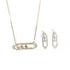 Set de Collar y Pendientes de Circonita Cuadrada Lujo Ligero Nuevo Diseño de Nicho Cadena para la Clavícula Vestido de Novia Accesorios de Oriente Medio