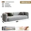Sofá de tela de lujo ligero estilo vintage francés, sofá de diseño para sala de estar, apartamento, B&B, sofá curvo retro tipo lazy boy, fila recta