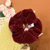 Novo Scrunchie Estilo Francês Cor Sólida Versátil Prendedor de Rabo de Cavalo Corda para Coque Outono e Inverno Acessório de Cabelo de Alta Qualidade Estojo de Couro