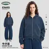 Conjunto de sudadera con cremallera estilo americano BOXY para hombre CKX, tejido de rizo de peso pesado 360G, conjunto de dos piezas de pantalones de chándal anchos y curvos