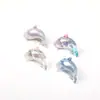 Collar Colgante Pequeño Delfín Bicolor Chapado en Acrílico con Cuenta de Cristal Transparente Imitación Océano Accesorios para Manualidades