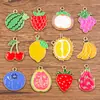 12 Estilos DIY Accesorios para Joyería de Aleación KC Oro Esmalte de Goteo Dijes Colgantes de Frutas Arándano Durian Fresa Plátano Colgantes
