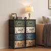 Gabinete de Almacenamiento para Sala de Estar con Patrón Vintage DZ Transfronterizo, Gabinete para Almacenamiento de Ropa para Dormitorio, Mesita de Noche Tipo Cajón de Piso