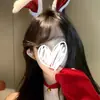 Faixa de cabeça sexy com orelhas de coelho puras, outono e inverno, vermelho, para o Natal, faixa de cabeça, performance, ano novo, acessórios para cabelo de coelho, mulheres