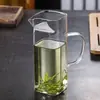 Tetera a prueba de explosiones, engrosada, de vidrio de borosilicato alto, con forma de luna, con colador de té integrado, gran capacidad y un diseño moderno para servir té