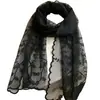 Bufanda de Seda con Encaje para Mujer, Primavera y Verano, Pañuelo Dulce y Elegante, Estilo Francés de Nicho, Bordado Súper de Hada, Chal Versátil, Venta al por Mayor