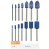 Cabeça de polimento de rebolo de corindo azul transfronteiriça para polimento de metal e polimento de jade, 100 peças