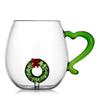 Taza de Navidad Taza de Vidrio con Forma Estéreo Regalo de Navidad Taza de Agua Transparente Resistente al Calor Taza para Desayuno Leche Café