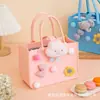 Bolsa de Feltro com Boneca Pequena de Desenho Animado Caixa de Presente Bolsa de Compras de Feltro Festa de Aniversário Bolsa de Presente de Mão Estilo Igual ao Little Red Book