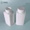 Botella dispensadora de boca ancha de plástico 250 ml Blanco Cápsula de PE Botella de empaque cuadrado Tapa de rosca Botella para polvo Botella de limpieza de tuberías