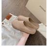Versão em Pele de Ovelha de Estilo Linha Slip-On Preguiçoso com Solado Grosso Simples Meio Envolvente Sapatos Birkenstock para Mulheres, Mules de Couro Genuíno Chinelos Birkenstock