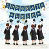 Nuevo Producto 2026 Ceremonia de Graduación Escuela Salón de Clases Decoración del Lugar Serie Azul y Dorado Pancarta de Letras Juego de Decoración Espiral
