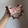 ¡Tan especial! Collar Cuadrado con Lunares Estampado Leopardo Ámbar para Mujer Diseño de Nicho Exagerado Cadena Creativa para Clavícula Nuevo Estilo Principios de Otoño