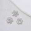 Folheado a Ouro 18K Zircônia Flor de Floco de Neve Suporte Tampa de Floco de Neve Espaçador DIY Acessórios para Joias Artesanais Materiais Artesanais