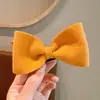 Presilha de Cabelo de Lã com Laço, Presilha Bico de Pato Elegante para Meninas, Grampo para Franja e Cabelo Lateral, Novo Acessório de Cabelo