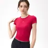 Losco Roupas de Yoga Femininas Manga Curta Feminina Ajustada Secagem Rápida Camiseta Verão Esportes de Corrida ao Ar Livre Fitness Top de Yoga