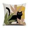 Venta Caliente Dibujo Animado Gato Lindo Funda de Almohada Lino Resistente a la Suciedad Almohada de Coche Decorativa para el Hogar Interior Funda de Almohada para Sofá