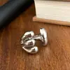 Moda Transfronteriza Europea y Americana Simple Exquisito Lujo Ligero Sensación de Alta Gama Anillo de Apertura Asimétrica Diseño de Personalidad de Nicho Joyería de Mano