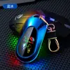 Encendedor Llavero de Pantalla Grande con Encendido de Cable de Tungsteno Grueso, Luces LED de Colores, Encendedor Recargable de Larga Duración, Modelo Nuevo