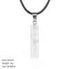Collar Cilíndrico de Cristal Natural de 30 mm Estilo Minimalista Europeo y Americano Transfronterizo Colgante de Piedra Preciosa Cilíndrica Tallada de Ágata en Bruto