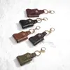 Chaveiro de Carro Couro PU Chaveiro de Metal Cor Pura Anti-Perda Pingente de Chaveiro Chaveiro de Bolsa Couro Marca Tendência
