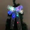 Lazo de Cinta Navideña con Luces Decoración de Árbol de Navidad Fiesta Escena Festiva Arreglo Lazo con Iluminación LED