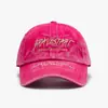 Boné de Baseball Casual com Proteção Solar, Estilo de Rua Tendência Outono/Primavera para Casais, Algodão Lavado Desbotado, Bordado de Letras, Top Macio, Retrô