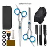 Conjunto de Tesouras de Corte de Cabelo Azul Amazon Transfronteiriço com Parafuso Destacável para Cabeleireiro, Uso Doméstico para Adultos, Tesoura deafinamento de 6 polegadas