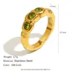 Pulsera de Anillo Nueva Versátil de Alta Gama Transfronteriza Europea y Americana de Acero Inoxidable Chapado en Oro de 18 Quilates Anillo Delgado con Tres Circonitas