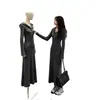 Vestido de tricô longo com capuz estilo francês para mulheres, outono e inverno, elegante, slim-fit, vestido suéter