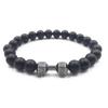 Pulsera de piedra volcánica con cuentas, no se decolora, para hombre, nuevo estilo retro, turquesa, de alta calidad, accesorio de moda versátil, joyería