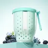 Taza de Fruta Lonchera Caja de Almacenamiento Caja de Almacenamiento Portátil Recipiente para Saladas para Salir Drenaje Refrigerador Calidad Alimentaria Conservador