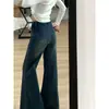 Jeans de Campana Retro Americanos para Mujer, Temporada de Primavera, Tallas Grandes, Cintura Alta, Elásticos, Caída Suave, Adelgazantes, Cubren la Cadera, Pantalones Largos de Campana