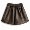 Moda Casual de Couro para Mulheres, Outono 2026, Cintura Alta, Elástico, Solto, Emagrecedor, Calças Versáteis de Perna Larga, Calças Boot