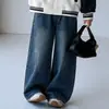 Sudadera con cremallera y bloques de color de manga larga para niña, Otoño 2026, Nuevos Jeans de Pierna Ancha Estilo Coreano de Moda para Niños Mayores