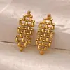 Europa e Estados Unidos brincos de design oco de contas de titânio e aço INS de luxo leve transfronteiriços não desbotam brincos de flor de camélia banhados a ouro