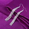 Recién Llegados Aretes Plateados Estilo Coreano Moda Super Largos Cadena de Hueso de Serpiente Borla Aretes Exagerados Elegantes Línea de Oreja Joyería para Dama