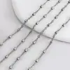 Acero Inoxidable 304 Chapado en Oro de 18 Quilates Serie Geométrica Azucarero Cadena de Tubo Redondo Collar Pulsera Cadena de Borlas Cadena Fina Accesorios