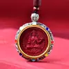 Nuevo Modelo 2025 Colgante de Cinabrio Estilo Tiktok, Buda Thangka del Año de Nacimiento, Guardián del Zodiaco Ga'U Joyería Incrustada, Plata Tibetana
