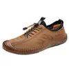 Zapatos Casuales de Cuero para Hombre Transfronterizos, Transpirables, de Suela Blanda, Antideslizantes, Resistentes al Desgaste, Zapatos de Conducir, Calzado Casual Cómodo sin Cordones con Suela de Goma