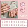 Patches de Unha Castanho-Avermelhado Translúcidos para Outono e Inverno Cola em Gel Patches de Unha Postiça Removíveis DIY Unhas Usáveis para Estudantes