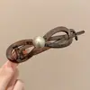 Novo Acessório de Cabelo Presilha Banana com Laço 2026, Estilo Universitário Presilha Mágica para Rabo de Cavalo Alto para Mulheres, Presilha de Garra Exquisita e Sofisticada