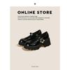 Sapatos Mary Jane de Salto Grosso Femininos Guanshun 2026 Nova Coleção Primavera Retro Britânico Sapatos de Salto Alto Sapatos de Couro Estilo Francês