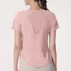 Ropa de Fitness para Mujer Camiseta Deportiva de Running Verano Fina Holgada Secado Rápido Manga Corta Profesional para Entrenamiento Fitness Yoga