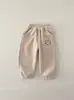 Pantalones de otoño e invierno forrados de polar para niños, pantalones largos para bebés y niños pequeños, pantalones deportivos casuales de polar gruesos y elegantes para niñas, ropa de invierno de moda