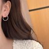 Novos Brincos de Ferradura Rosa Dourado da Moda Versáteis Estilo Celebridade da Internet Luxo Leve Elegante de Alta Qualidade Brincos em Forma de C Versáteis