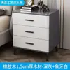 Mesita de noche de madera maciza de lujo ligero pintada en spray tres cajones encimera de roca simple moderna elevada para dormitorio armario de almacenamiento de alta calidad para el hogar