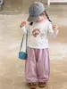 Roupas infantis Suzhili, conjunto de outono para meninas, roupa casual estilo coreano, conjunto infantil de blusa de manga comprida e calça de moletom, roupas de bebê menina categoria A