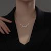S925 Sterling Silver Pequeno Quadrado Colar Nicho Design Ins Simples Estilo Frio Geométrico Quebrado Prata Clavícula Cadeia D9234