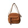 Veludo Cotele Moda Nova Primavera Cor Sólida Bolsa de Pano Casual Estilo Campus para Meninas Pequena de Ombro Único Transversal Tendência